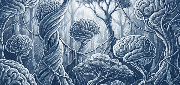 Abstract illustration of neural pathways