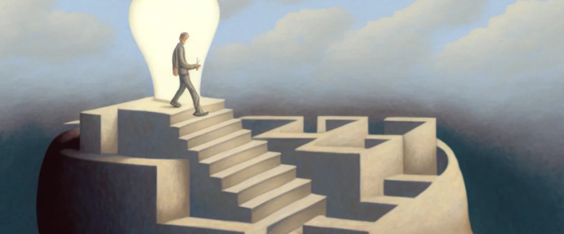 Abstract illustration of navigating cognition